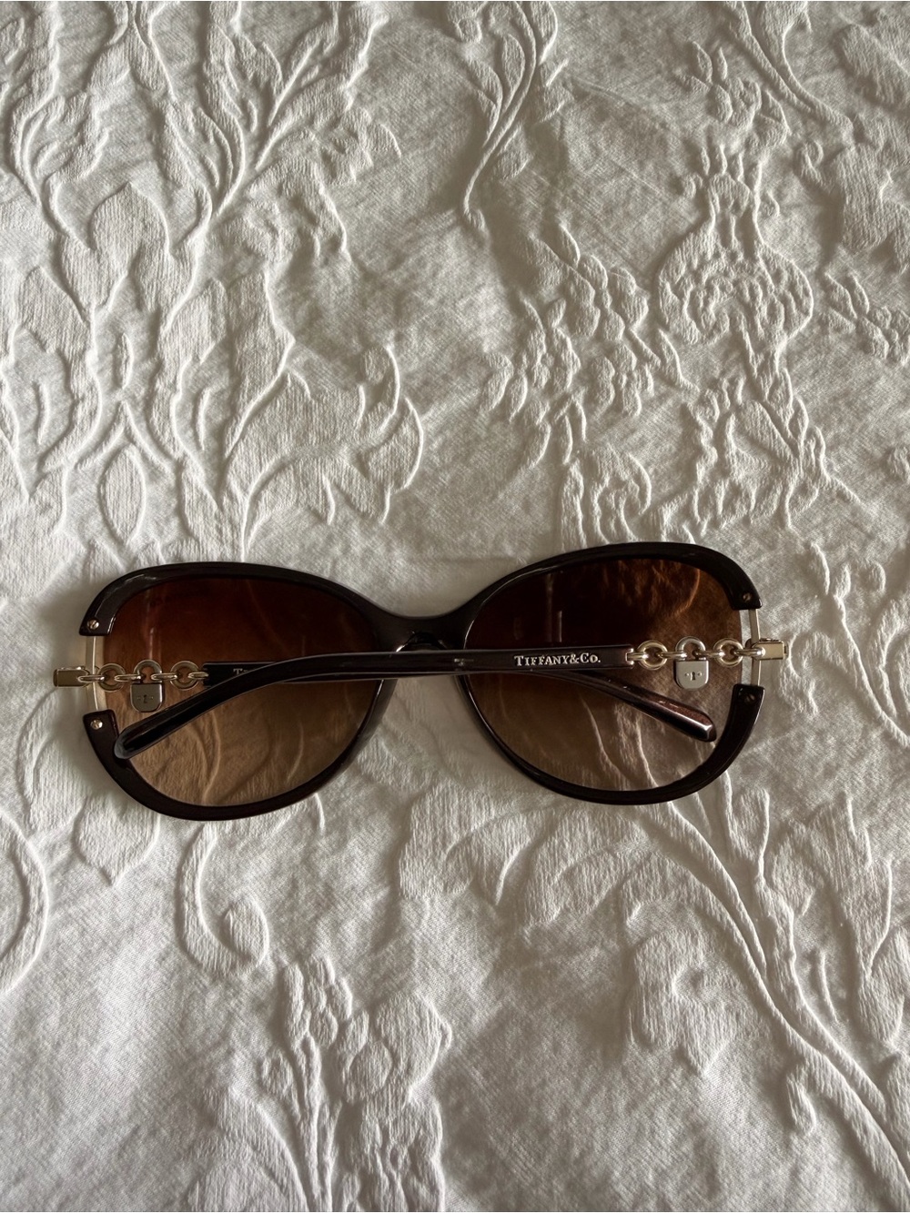 Tiffany & Co. Brown Gradient Women’s Sunglasses with Gold Accents